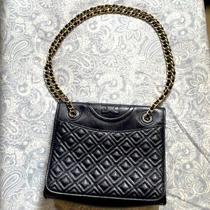 Like New - Navy Tory Burch Medium Fleming Crossbody